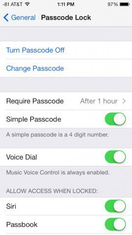 كيفية إعداد ، أو إيقاف ، قفل رمز المرور في iOS 7