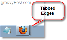 ขอบ fanned หรือ tabbed บนไอคอน firefox ในทาสก์บาร์