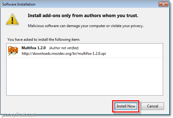 अब फ़ायरफ़ॉक्स मल्टीफ़ॉक्स एक्सटेंशन स्थापित करें
