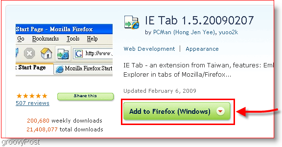 ดาวน์โหลด IE Tab สำหรับ Firefox