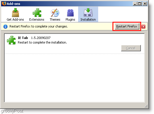 इंटरनेट एक्सप्लोरर टैब इंटाल करने के बाद फ़ायरफ़ॉक्स को पुनर्स्थापित करें