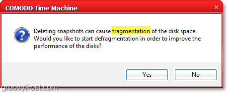 comodo time machine poate provoca fragmentarea discului