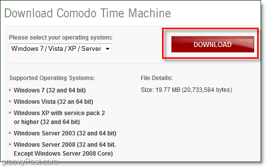 unde să descărcați mașina de timp comodo și pe ce sisteme este acceptată