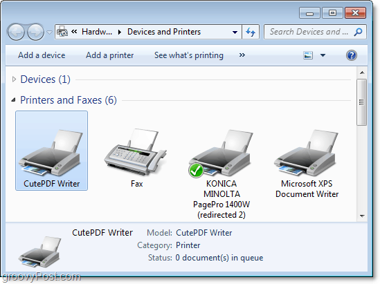 Windows 7에서 장치 및 프린터 대화 상자를 보는 방법