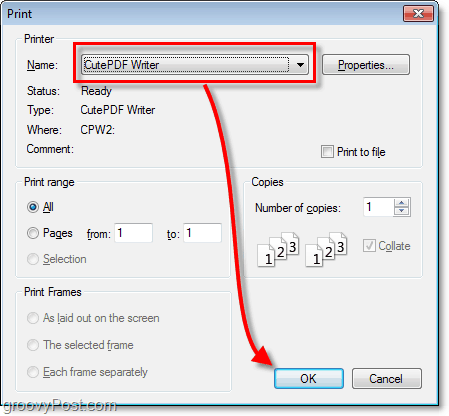 comment enregistrer un document au format PDF à l'aide de la fonction d'impression et de cutepdf