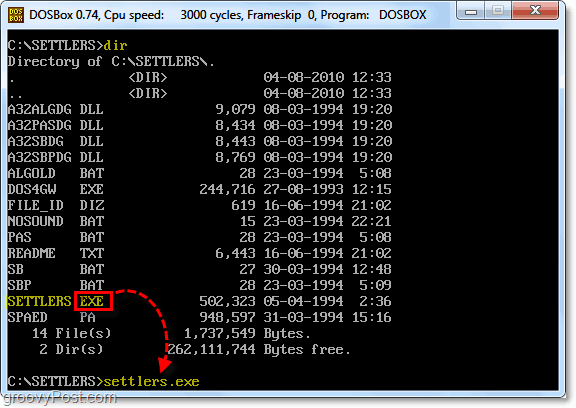 إطلاق ملف إكس الخاص بك من dosbox