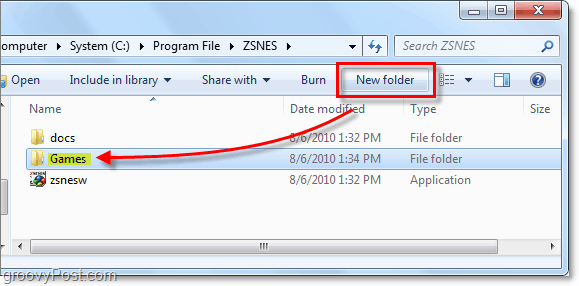 zsnesにゲームフォルダーを作成する