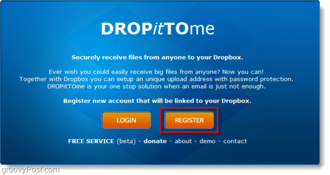 opprette en dropittome dropbox-opplastningskonto