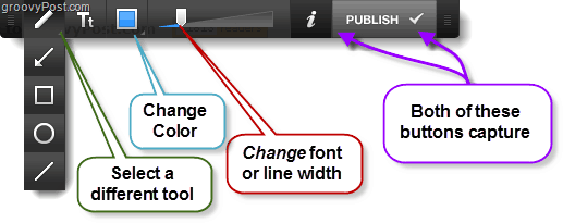 grafico della barra degli strumenti markup.io