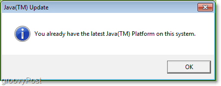 Ekrānuzņēmums: Windows 7 Java Update Check Complete Jucheck.exe