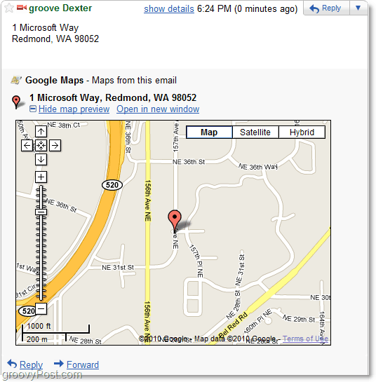 GmailのGoogleマップ 