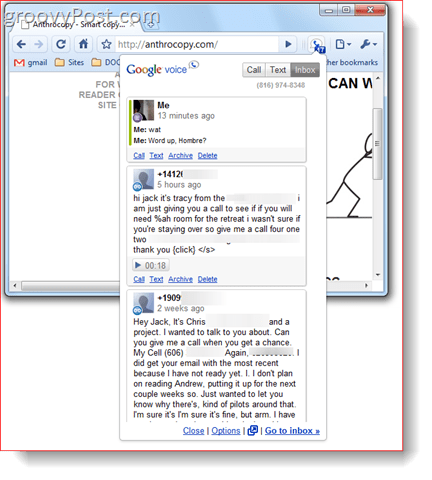 Google Voice for Google Chrome Extension
