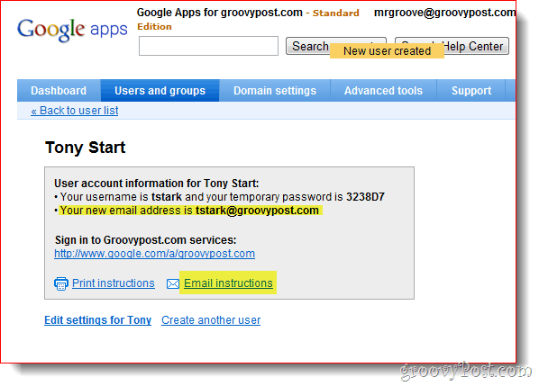 e-mail instructies google apps