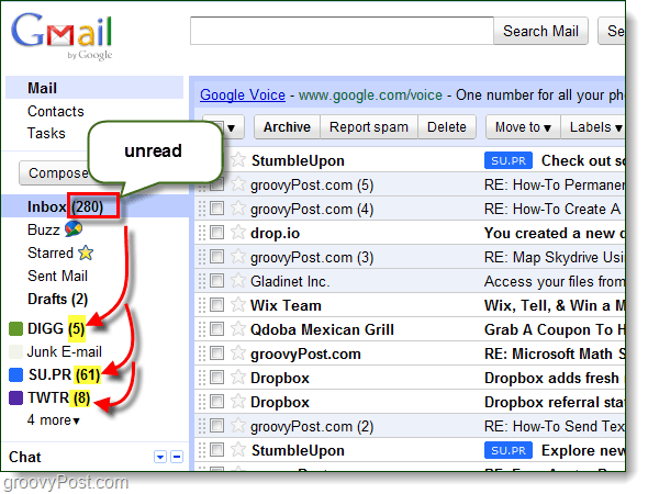 Postup, jak Gmail zobrazit pouze nepřečtený e-mail