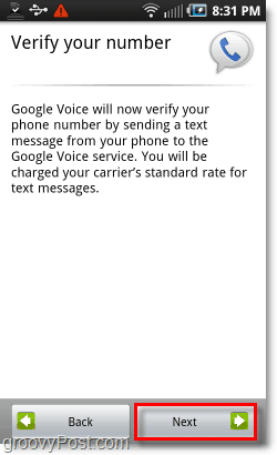 Android Mobil Yapılandırmasında Google Voice Yapılandırma Doğrulama Numarası