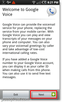 Android Mobil Karşılama Ekranında Google Voice