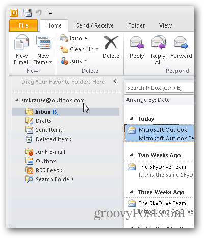 Outlook.com Outlook Hotmail savienotājs - konts ir iespējots perspektīvā