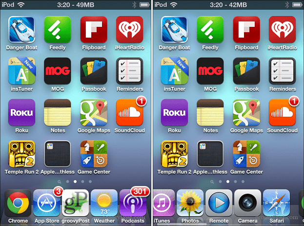 Cinq icônes iOS Dock