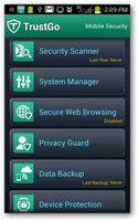 Android: application de sécurité mobile Trust Go