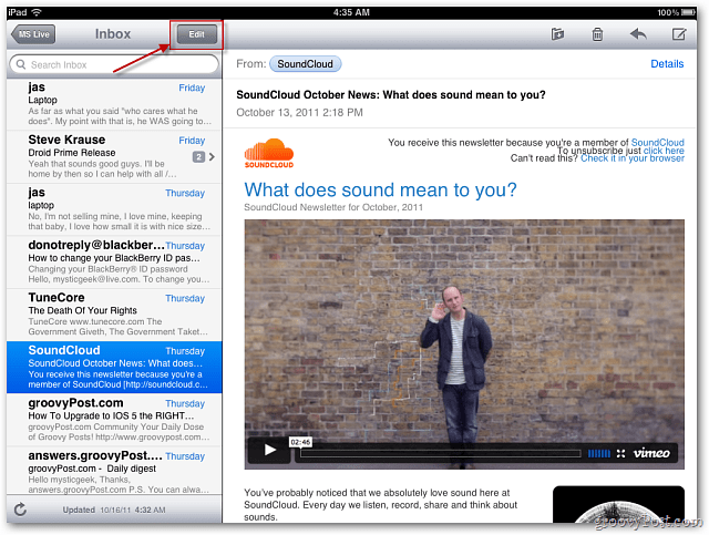 Apple iOS 5 Mail: contrassegna i messaggi come importanti o Segna come non letti
