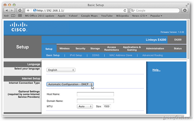 Configuración de enrutador