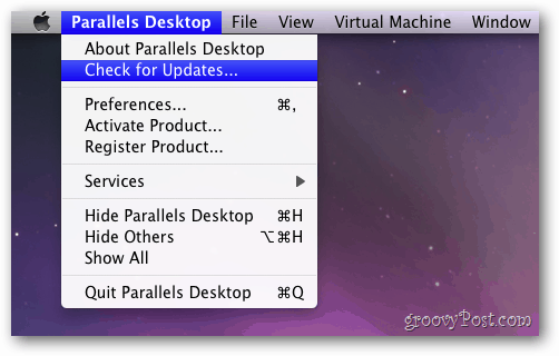 OS Parallels Menu