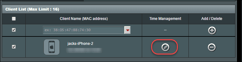 pianificazione dei controlli parentali dei controlli asus router