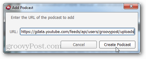 URL de podcast pour groovypost