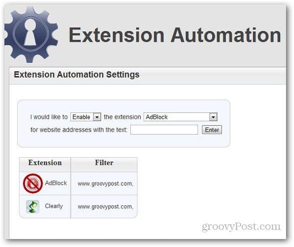 Automatisation de l'extension 5