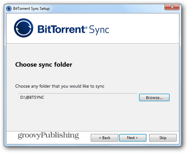 Folder instalacyjny BTSync