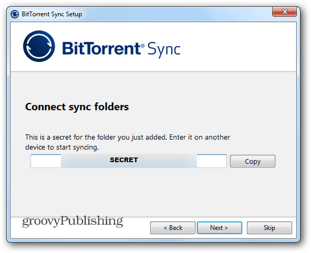 Secreto de BTSync para carpeta