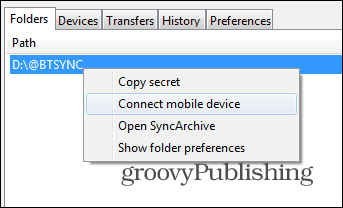 Conexión de Android BTSync