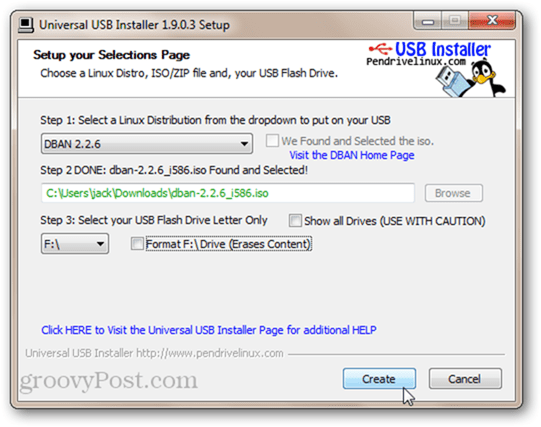 dban บน USB สด