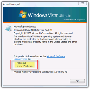 عرض المالك والتنظيم لنظام التشغيل Windows Vista