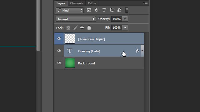 Trapaças Transformações da camada de texto do Photoshop Truque para selecionar as camadas painel de camadas Photoshop