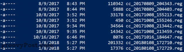 Списък на файловете в PowerShell