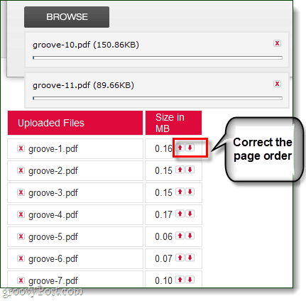 mergepdf 파일 업로드 목록