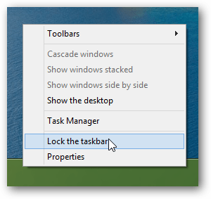 bloquear barra de tarefas do windows 8