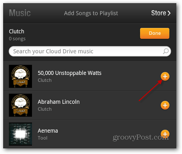 Lägg till låtar Kindle Fire-spellista