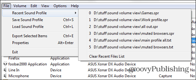 SoundVolumeView الرئيسية تحميل الملف الشخصي