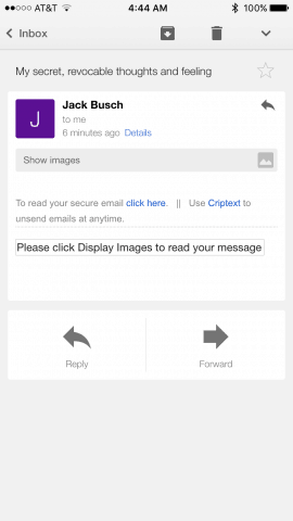 Criptext en ios gmail