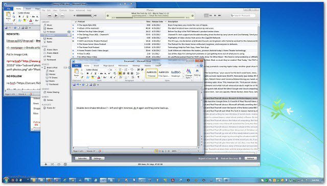 Désactiver Aero Shake sous Windows 7 et 8