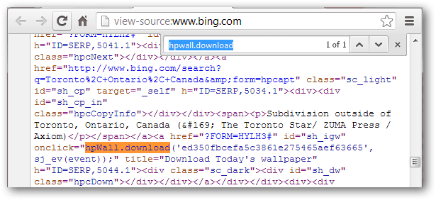 Hotlink zum Download des Bing-Bildes