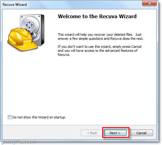 de recuva installatiewizard