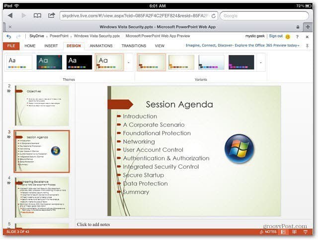 PowerPoint Office Web Apps iOS