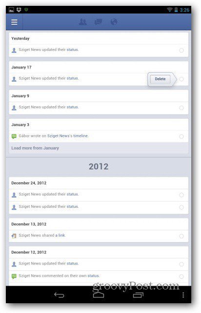 Facebook pagina's manager activiteitenlogboek