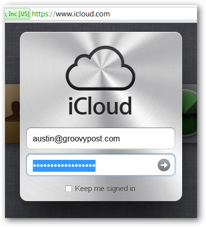 увійдіть на icloud.com