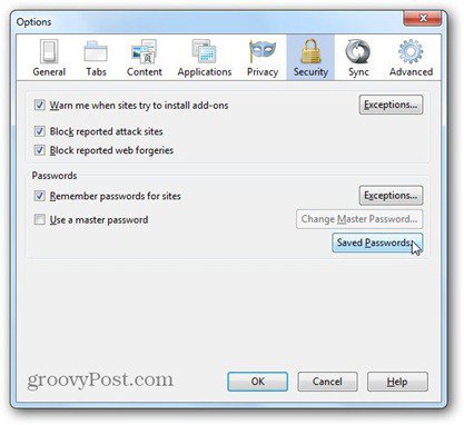 senhas salvas de segurança do firefox