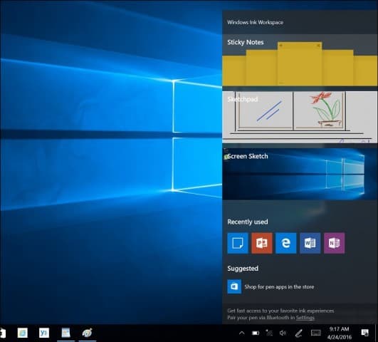 الشروع في العمل باستخدام ميزة Windows 10 Inking Feature