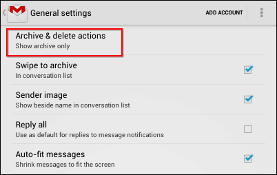 जीमेल एंड्रॉइड ऐप डिलीट बटन अर्काइव डिलीट